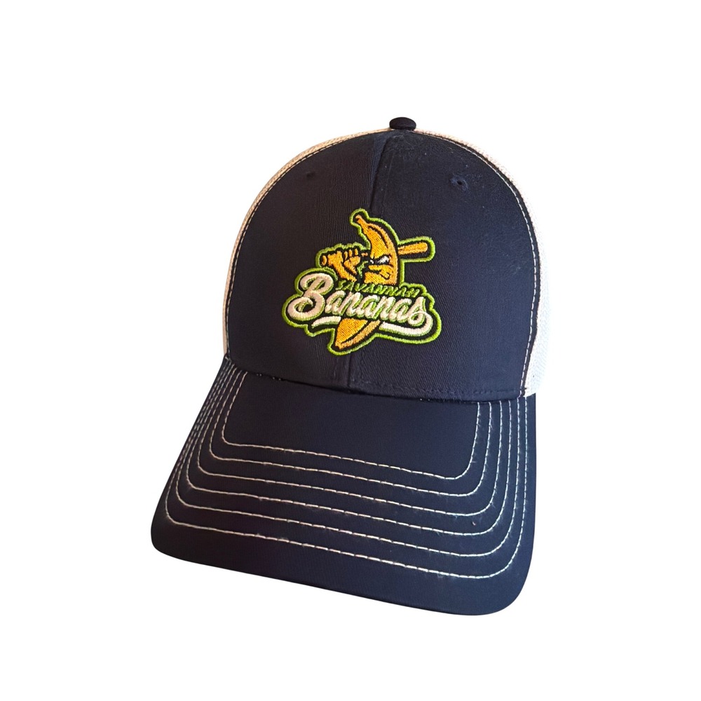 Savannah Bananas Hat Navy Blue White Trucker Cap Embroidered Snapback